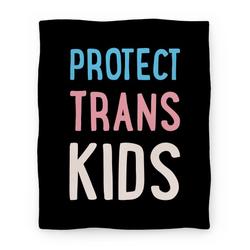 Movie Anime Protect Trans Kids White Print Premium Fleece Sherpa Blanket Perfect Gifts For Family On Christmas