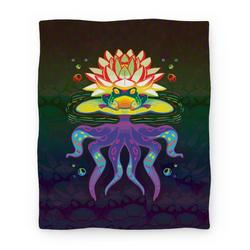 Movie Anime Psychedelic Lily Frog Premium Fleece Sherpa Blanket Perfect And Unique Gifts For Family On Christmas
