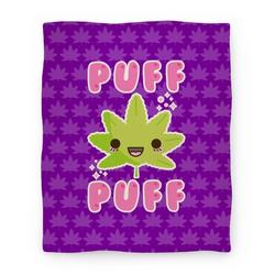 Movie Anime Puff Puff The Kawaii Pot Leaf Premium Fleece Sherpa Blanket Perfect Gifts For Family On Christmas