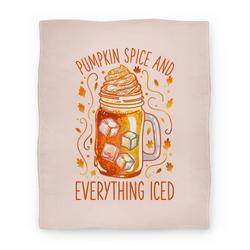 Movie Anime Pumpkin Spice and Everything Iced Premium Fleece Sherpa Blanket Perfect Gifts For Family On Christmas