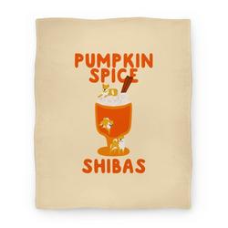 Movie Anime Pumpkin Spice Shibas Premium Fleece Sherpa Blanket Perfect And Unique Gifts For Family On Christmas