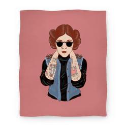 Movie Anime Punk Leia Parody Premium Fleece Sherpa Blanket Perfect And Unique Gifts For Family On Christmas