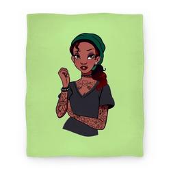 Movie Anime Punk Princess Tiana Parody Premium Fleece Sherpa Blanket Perfect Gifts For Family On Christmas