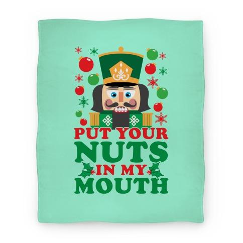 Movie Anime Put Your Nuts In My Mouth Premium Fleece Sherpa Blanket Perfect Gifts For Family On Christmas