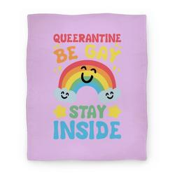 Movie Anime Queerantine Be Gay Stay Inside White Print Premium Fleece Sherpa Blanket Perfect Gifts For Family On Christmas