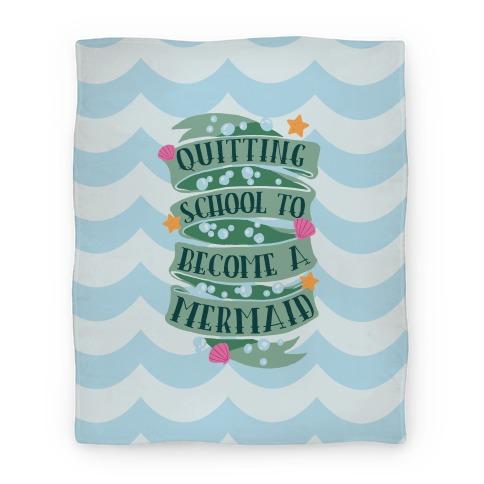 Movie Anime Quitting School To Become A Mermaid Premium Fleece Sherpa Blanket Perfect Gifts For Family On Christmas