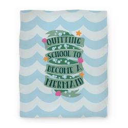 Movie Anime Quitting School To Become A Mermaid Premium Fleece Sherpa Blanket Perfect Gifts For Family On Christmas