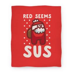 Movie Anime Red Seems Sus Santa Parody Premium Fleece Sherpa Blanket Perfect Gifts For Family On Christmas