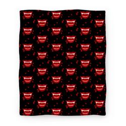 Movie Anime Red Vampire Lips Pattern Premium Fleece Sherpa Blanket Perfect Gifts For Family On Christmas