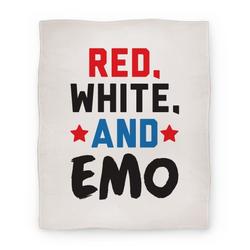 Movie Anime Red, White, And Emo Premium Fleece Sherpa Blanket Perfect And Unique Gifts For Family On Christmas