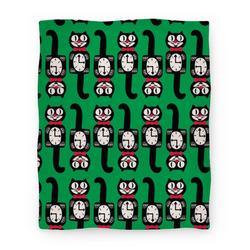 Movie Anime Retro Christmas Cat Clock Pattern Premium Fleece Sherpa Blanket Perfect Gifts For Family On Christmas