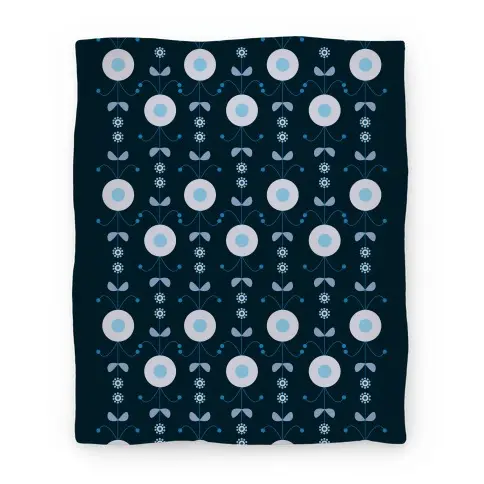 Movie Anime Retro Flower Pattern (Blue) Premium Fleece Sherpa Blanket Perfect Gifts For Family On Christmas