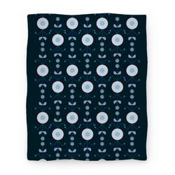 Movie Anime Retro Flower Pattern (Blue) Premium Fleece Sherpa Blanket Perfect Gifts For Family On Christmas