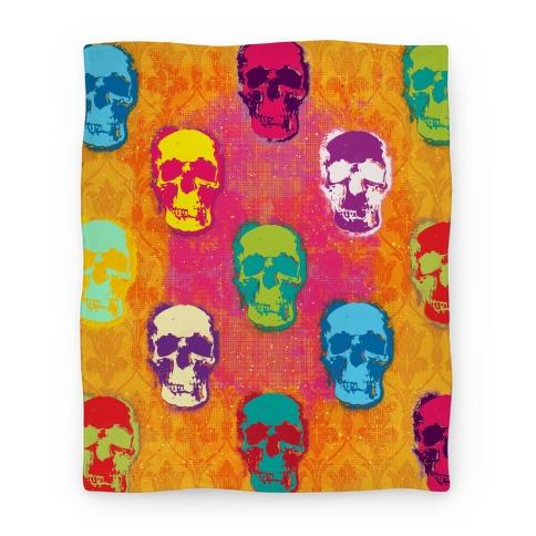 Movie Anime Retro Pop Art Skull Premium Fleece Sherpa Blanket Perfect And Unique Gifts For Family On Christmas