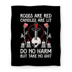 Movie Anime Rose Are Red, Candles Are Lit, Do No Harm Premium Fleece Sherpa Blanket Perfect Gifts For Family Christmas