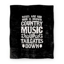 Movie Anime Roses Are Red, Mud Is Brown, Country Music Up, Tailgates Down Premium Fleece Sherpa Blanket