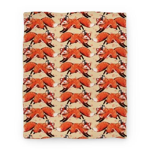 Movie Anime Running Foxes Pattern Premium Fleece Sherpa Blanket Perfect And Unique Gifts For Family On Christmas