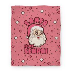 Movie Anime Santa is My Senpai Premium Fleece Sherpa Blanket Perfect And Unique Gifts For Family On Christmas