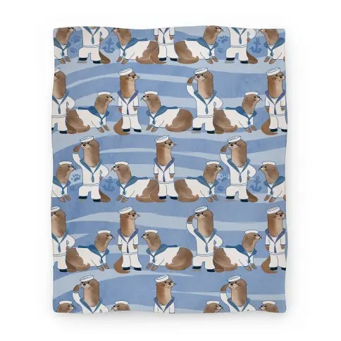 Movie Anime Sea Sailor Otters Premium Fleece Sherpa Blanket Perfect And Unique Gifts For Family On Christmas