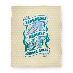 Movie Anime Seahorses Against Gender Roles Premium Fleece Sherpa Blanket Perfect Gifts For Family On Christmas