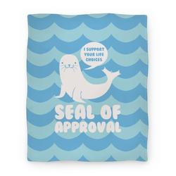 Movie Anime Seal of Approval Supports Your Life Choices Premium Fleece Sherpa Blanket Perfect Gifts For Family On Christmas
