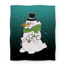 Movie Anime Seal Stack Snowman Premium Fleece Sherpa Blanket Perfect And Unique Gifts For Family On Christmas