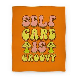Movie Anime Self Care Is Groovy Premium Fleece Sherpa Blanket Perfect And Unique Gifts For Family On Christmas