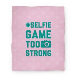 Movie Anime Selfie Game Too Strong Premium Fleece Sherpa Blanket Perfect Gifts For Family On Christmas