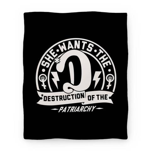 Movie Anime She Wants The Destruction of the Patriarchy Premium Fleece Sherpa Blanket Perfect Gifts For Family On Christmas