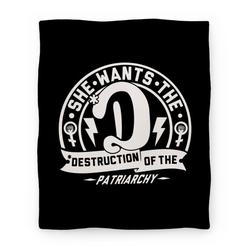 Movie Anime She Wants The Destruction of the Patriarchy Premium Fleece Sherpa Blanket Perfect Gifts For Family On Christmas