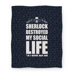 Movie Anime Sherlock Destroyed My Social Life Premium Fleece Sherpa Blanket Perfect Gifts For Family On Christmas