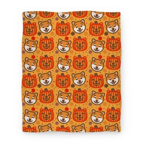 Movie Anime Shiba Inu Pumpkins Premium Fleece Sherpa Blanket Perfect And Unique Gifts For Family On Christmas