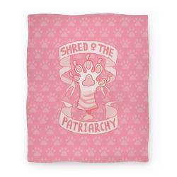 Movie Anime Shred The Patriarchy Premium Fleece Sherpa Blanket Perfect And Unique Gifts For Family On Christmas