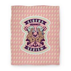 Movie Anime Sirens Against Sexism Premium Fleece Sherpa Blanket Perfect And Unique Gifts For Family On Christmas