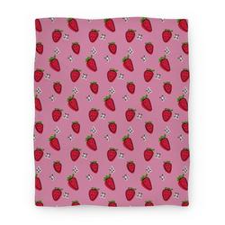 Movie Anime Sketchy Strawberry Pattern Premium Fleece Sherpa Blanket Perfect Gifts For Family On Christmas