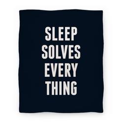 Movie Anime Sleep Solves Everything Premium Fleece Sherpa Blanket Perfect Gifts For Family On Christmas