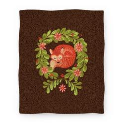 Movie Anime Sleeping Fox Wreath Premium Fleece Sherpa Blanket Perfect And Unique Gifts For Family On Christmas