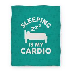 Movie Anime Sleeping Is My Cardio Premium Fleece Sherpa Blanket Perfect And Unique Gifts For Family On Christmas