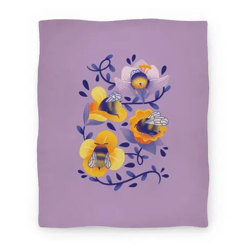 Movie Anime Sleepy Bumble Bee Butts Floral Premium Fleece Sherpa Blanket Perfect Gifts For Family On Christmas