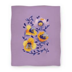 Movie Anime Sleepy Bumble Bee Butts Floral Premium Fleece Sherpa Blanket Perfect Gifts For Family On Christmas