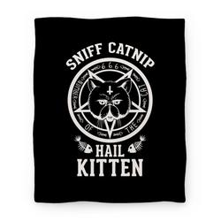 Movie Anime Sniff Catnip. Hail Kitten. Premium Fleece Sherpa Blanket Perfect Gifts For Family On Christmas