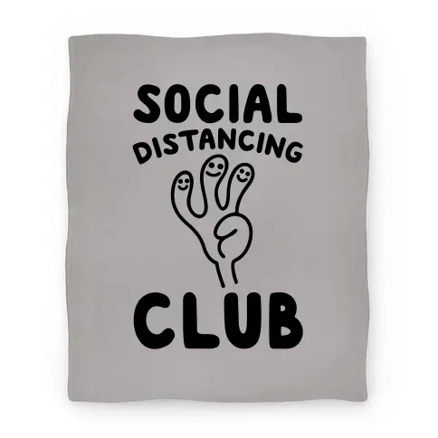 Movie Anime Social Distancing Club Premium Fleece Sherpa Blanket Perfect Gifts For Family On Christmas