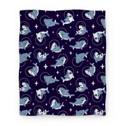 Movie Anime Space Shark Pattern Premium Fleece Sherpa Blanket Perfect And Unique Gifts For Family On Christmas