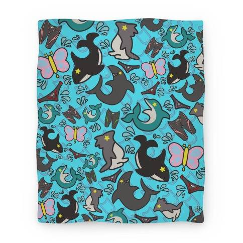 Movie Anime Splash Free! Team Mascot Pattern Premium Fleece Sherpa Blanket Perfect Gifts For Family On Christmas