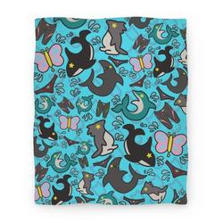 Movie Anime Splash Free! Team Mascot Pattern Premium Fleece Sherpa Blanket Perfect Gifts For Family On Christmas