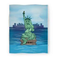 Movie Anime Statue of Liberty Mermaid Premium Fleece Sherpa Blanket Perfect Gifts For Family On Christmas