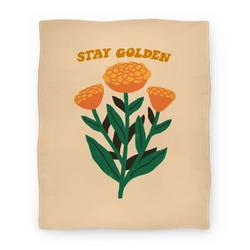 Movie Anime Stay Golden Marigolds Premium Fleece Sherpa Blanket Perfect And Unique Gifts For Family On Christmas