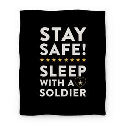 Movie Anime Stay Safe! Sleep With A Solider Premium Fleece Sherpa Blanket Perfect Gifts For Family On Christmas