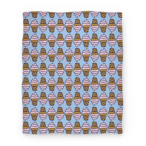 Movie Anime Strawberry Ice Cream Cone Pattern Premium Fleece Sherpa Blanket Perfect Gifts For Family On Christmas