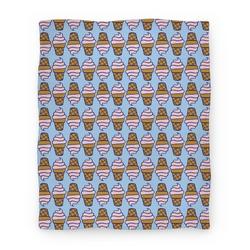 Movie Anime Strawberry Ice Cream Cone Pattern Premium Fleece Sherpa Blanket Perfect Gifts For Family On Christmas